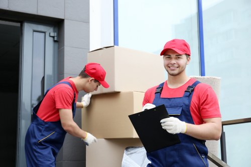 Moving boxes and furniture during a Harrow relocation