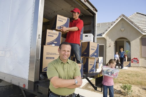 House removals team preparing a move in Harrow