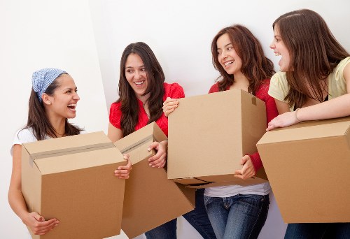 Furniture and boxed office items loaded for transport