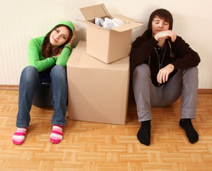 Boxes and household items prepared for urgent removals