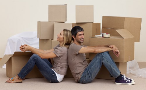 A moving team preparing a property for relocation in Harrow